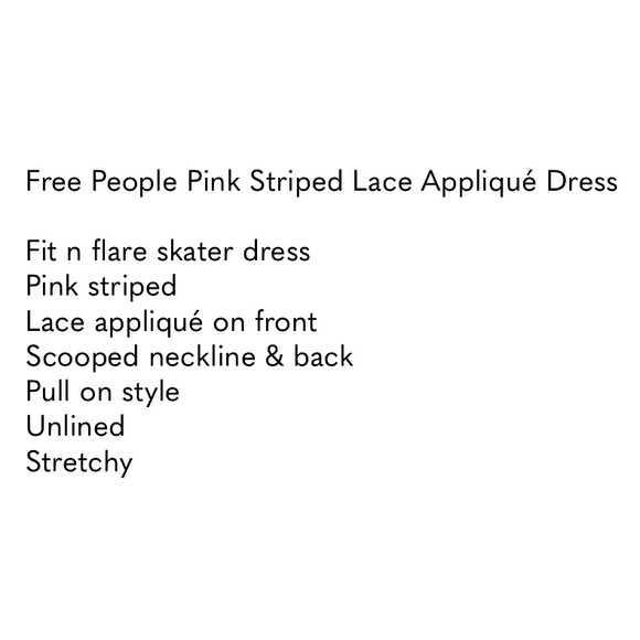 Free People Salmon Pink Stripe Appliqué Skater Style Body Con Stretchy Dress SML - Picture 8 of 10